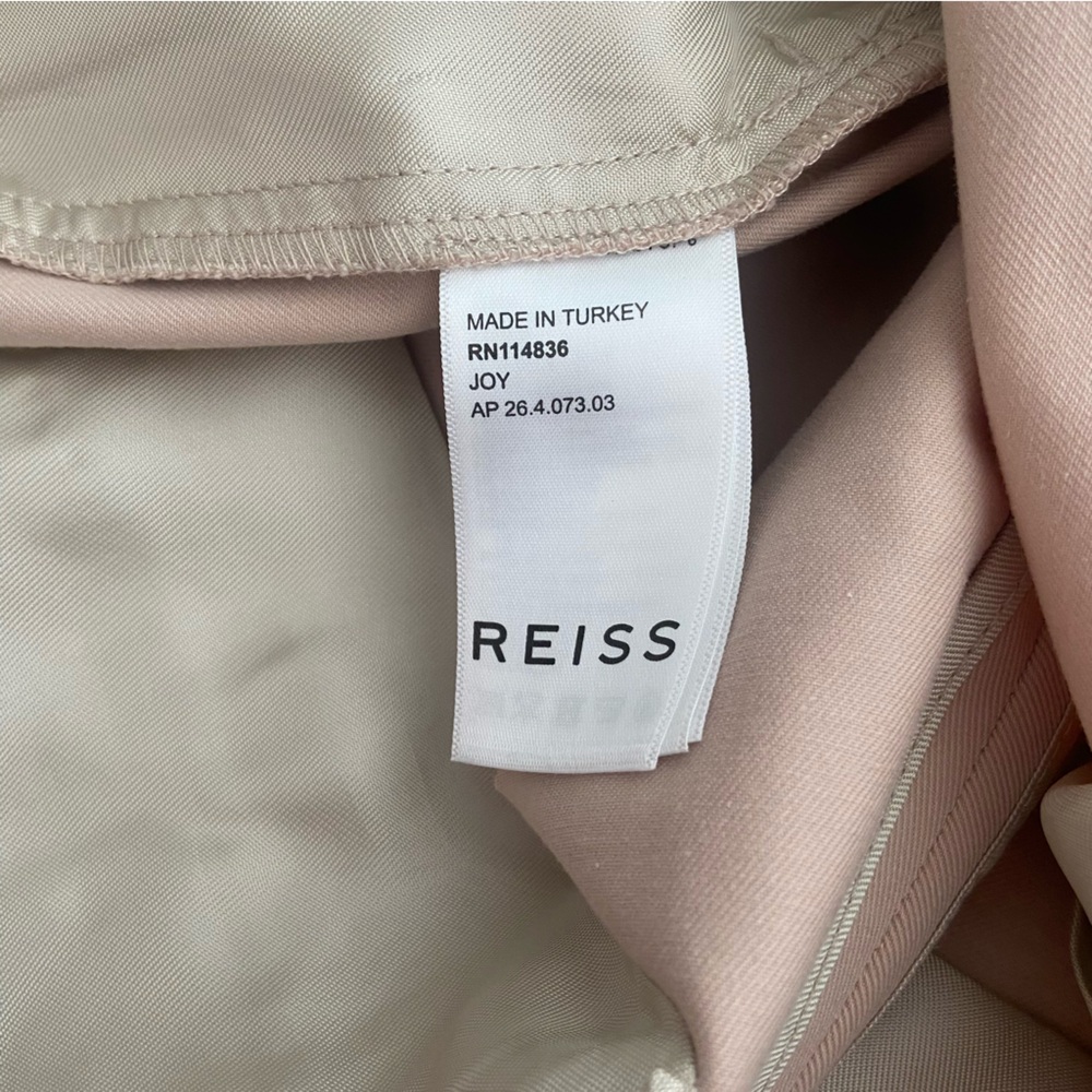 REISS Joy Tailored Ankle Pants Size 8 Beige Stretch Slim Trousers EUC - Picture 5 of 10